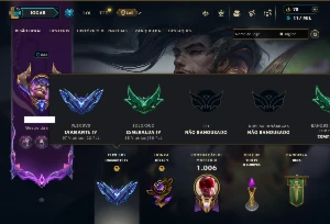 Esmeralda 4 com TODOS os Champs e 386 Skins +6 Prestigios - League of Legends LOL