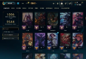 Esmeralda 4 com TODOS os Champs e 386 Skins +6 Prestigios - League of Legends LOL