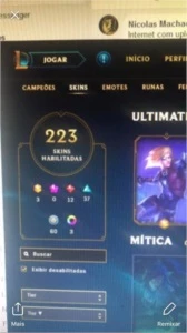 Conta de league of legends com todos champs e 223 skins LOL