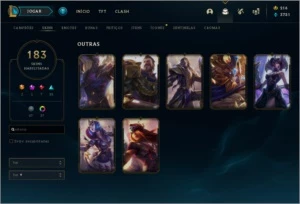 Conta LoL 183 skins, 7 vitoriosas mmr platina - League of Legends