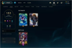 Conta LoL 183 skins, 7 vitoriosas mmr platina - League of Legends
