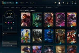 Conta LoL 183 skins, 7 vitoriosas mmr platina - League of Legends