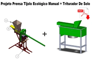 Projeto Prensa Tijolo Ecológico Manual + Triturador De Solo - Outros