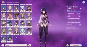 GENSHIN IMPACT (Conta pessoal) - 15 Personagens 5 ⭐ - AR 59