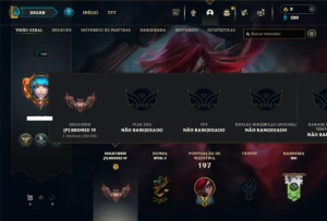 Bronze 4 com 60 Champs e 26 Skins + 5 Espolios - League of Legends LOL
