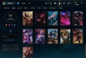 Bronze 4 com 60 Champs e 26 Skins + 5 Espolios - League of Legends LOL