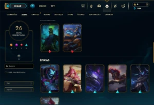 Bronze 4 com 60 Champs e 26 Skins + 5 Espolios - League of Legends LOL