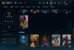 Bronze 4 com 60 Champs e 26 Skins + 5 Espolios - League of Legends LOL