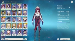 conta AR 50 4 personagens 5* - Genshin Impact