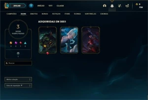 Conta bronze 1 com 23 Champs e 3 Skins + 6 Espolios - League of Legends LOL