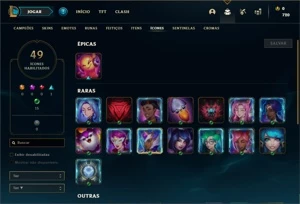 Conta bronze 1 com 23 Champs e 3 Skins + 6 Espolios - League of Legends LOL
