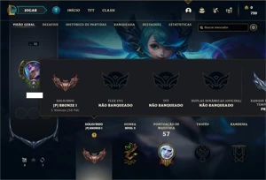 Conta bronze 1 com 23 Champs e 3 Skins + 6 Espolios - League of Legends LOL