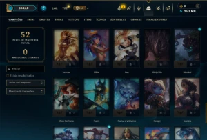 Mestre com 60 Champs e 16 Skins ( 35 PDL ) - League of Legends LOL