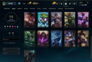 Mestre com 60 Champs e 16 Skins ( 35 PDL ) - League of Legends LOL