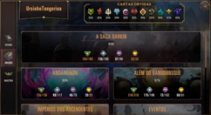 Conta Ex-Mestre Runeterra 3933 cartas+ conta LOL lvl.164 - League of Legends