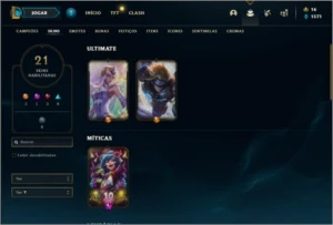 Conta ouro 3 com 51 champs e 21 skins - League of Legends LOL