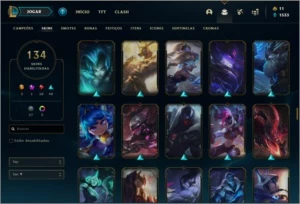 Conta ouro 4 com TODOS os champs e 134 skins (MAIN SUPORTE) - League of Legends LOL