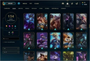 Conta ouro 4 com TODOS os champs e 134 skins (MAIN SUPORTE) - League of Legends LOL