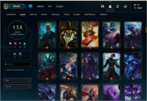 Conta ouro 4 com TODOS os champs e 134 skins (MAIN SUPORTE) - League of Legends LOL