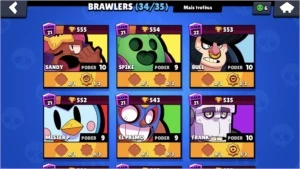 Conta Braw Stars - 18K; 34/35 brawlers - Brawl Stars