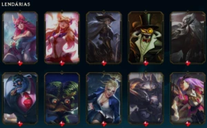 conta league of legends com 296 skins e skins no valorant LOL