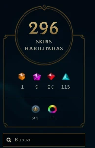 conta league of legends com 296 skins e skins no valorant LOL
