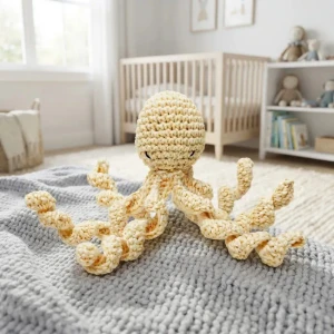 Polvo Pequeno Amarelo Amigurumi - Artesanato e Personalizados