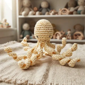 Polvo Pequeno Amarelo Amigurumi - Artesanato e Personalizados