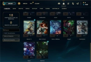 Conta ouro 4 com 27 Champs e 6 Skins + 1 Fragmento - League of Legends LOL