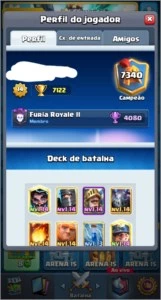 Clash royale nv 14 com todas as cartas e várias nv 14.