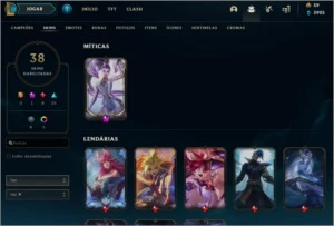 Conta Plat 4 38 Skins Kaisa Prestigio - League of Legends LOL