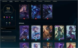 Conta Plat 4 38 Skins Kaisa Prestigio - League of Legends LOL