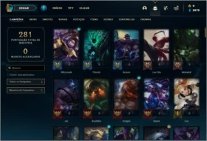 Conta bronze 3 com 118 champs e 140 skins ( MAIN SUP ) - League of Legends LOL