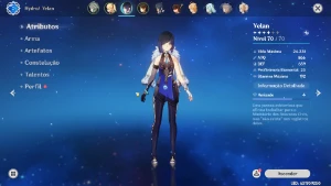 Conta Genshin Impact AR 42 | Alhaitham + Yelan + Zhongli