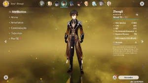 Conta Genshin Impact AR 42 | Alhaitham + Yelan + Zhongli
