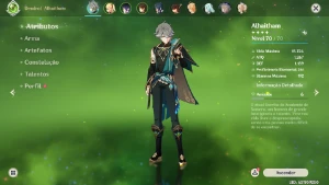 Conta Genshin Impact AR 42 | Alhaitham + Yelan + Zhongli