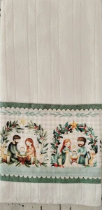 Toalha de Rosto Presépio - 50 x 80 cm - Artesanato e Personalizados