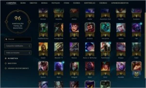 CONTA OURO V, 32 CAMPEÕES, 6 SKINS E BORDA GOLD. - League of Legends LOL