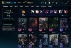 Unranked com TODOS os champs e 258 Skins ( JG / TOP / ADC ) - League of Legends LOL