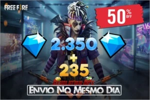2.350 DIAMANTES FREE FIRE + 235 DE BÔNUS 💎
