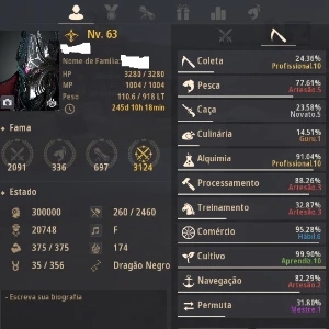 Conta Bdo Com Carraca, Pegasus Arqueiro e Mago 63 - Black Desert
