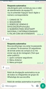 Robô de vendas, mensagem automática no PV do  [conteúdo removido] app - Outros