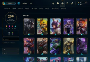 Conta Lol Lvl 407 299 Skins 172 Campeoes - League of Legends