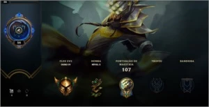 Conta ouro 4 flex 60 pdl / 8 skins / Nivel 56 - League of Legends LOL