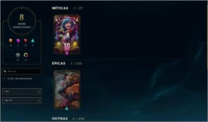 Conta ouro 4 flex 60 pdl / 8 skins / Nivel 56 - League of Legends LOL