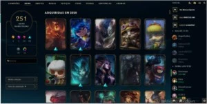 League of Legends gold,253 skins,5 ultimate,19 lendarias LOL