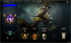 League of Legends gold,253 skins,5 ultimate,19 lendarias LOL