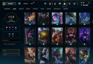 Prata 4 com TODOS os champs e 159 Skins + 7 Vitoriosas - League of Legends LOL