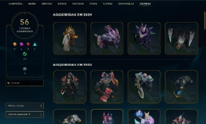 ⭐Conta Lol Full Champs | Lvl 520 | 196 Skins | 3 Ultimates ⭐ - League of Legends