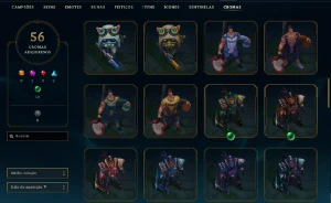 ⭐Conta Lol Full Champs | Lvl 520 | 196 Skins | 3 Ultimates ⭐ - League of Legends